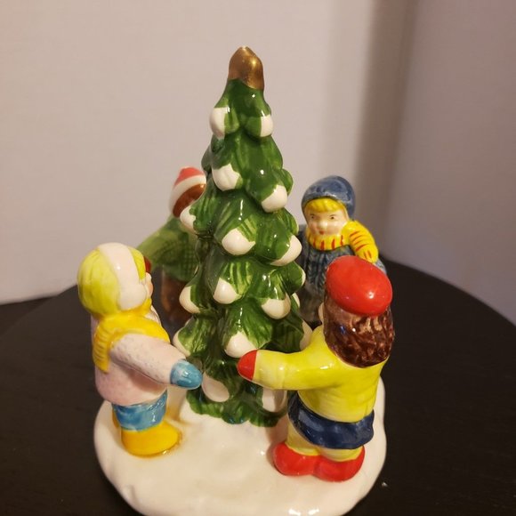 Department 56 Sno-Jet Snowmobile & Kids Around The Tree - Picture 2 of 7